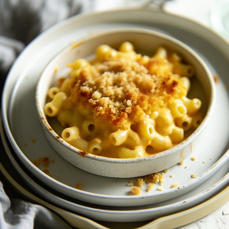 Baked Macaroni and Cheese with Mustard-Panko Topping