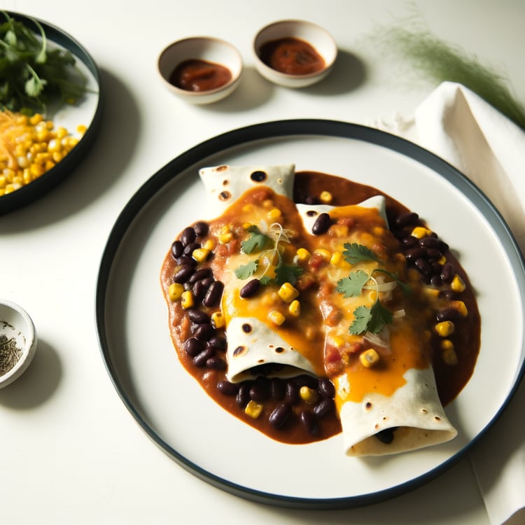 Black Bean Enchiladas with Smoky Chipotle Sauce