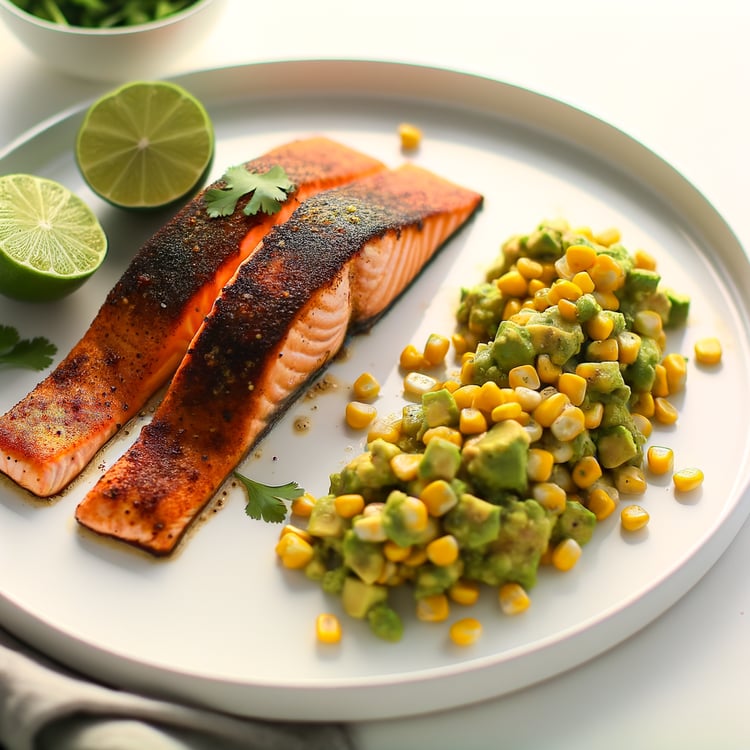 Cajun Blackened Salmon with Avocado-Corn Salsa (20-Minute, Gluten-Free)