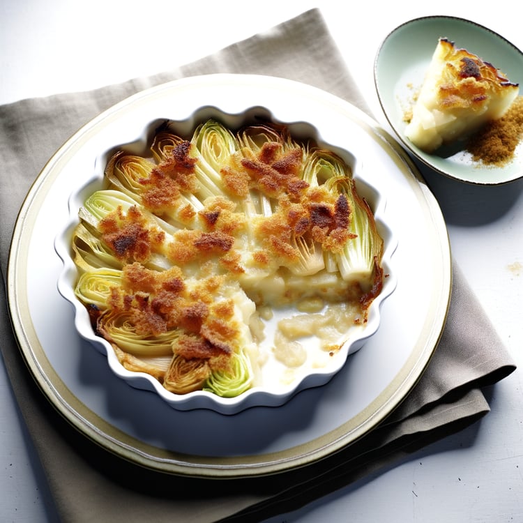 Celeriac and Leek Gratin with Hazelnut-Panko Crust
