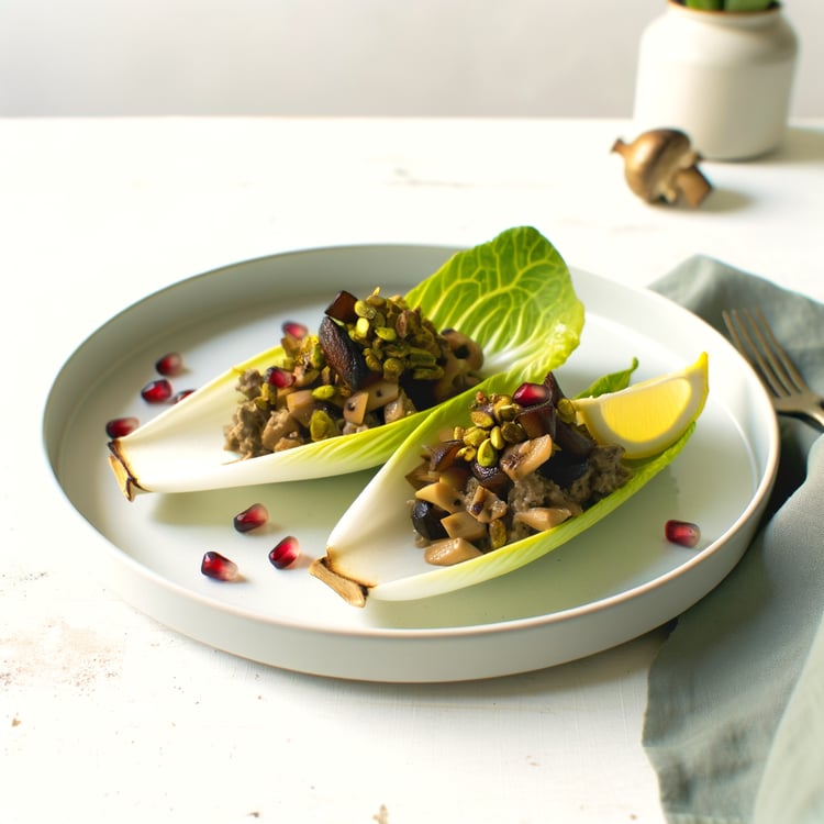 Chestnut and Mushroom Endive Boats — Roasted Winter Appetizer