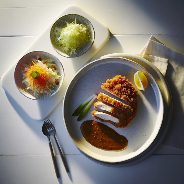 Chicken Katsu with Tonkatsu Sauce and Cabbage Slaw (30-Minute)