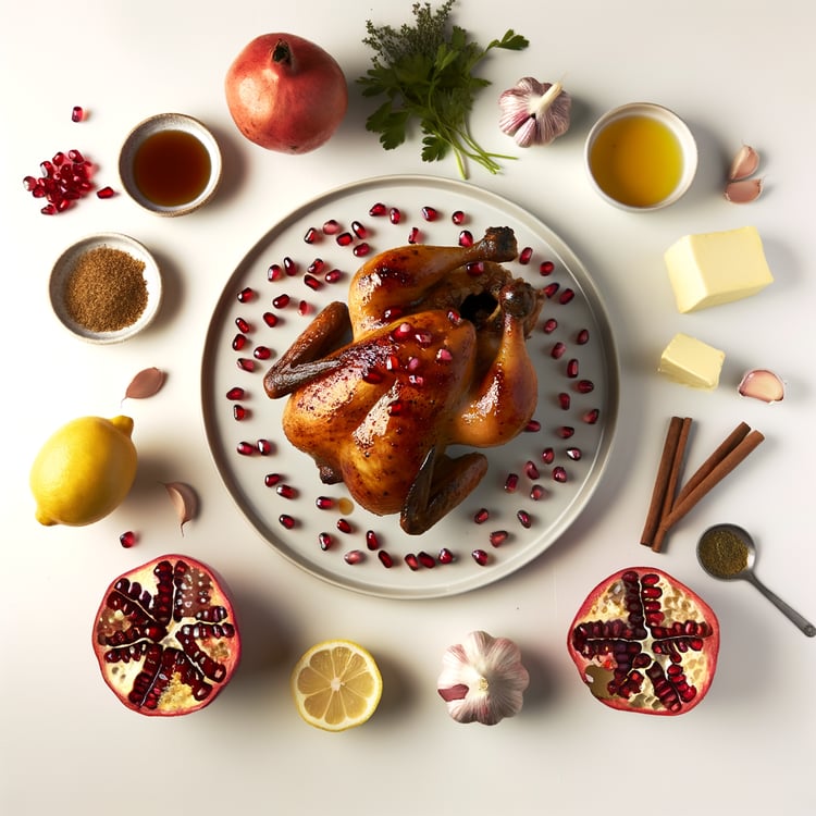 Cornish Game Hens with Pomegranate-Molasses Glaze