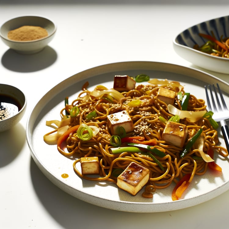 Ginger-Scallion Noodles with Crispy Tofu (20-Minute Stir-Fry)