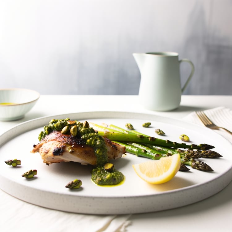 Grilled Chicken Thighs with Ramp-Pistachio Pesto (Memorial Day BBQ, 35-Minute)