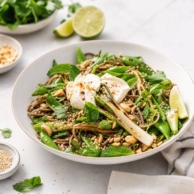Grilled Scallion and Snap Pea Soba Noodle Salad (20-Minute Memorial Day Side)