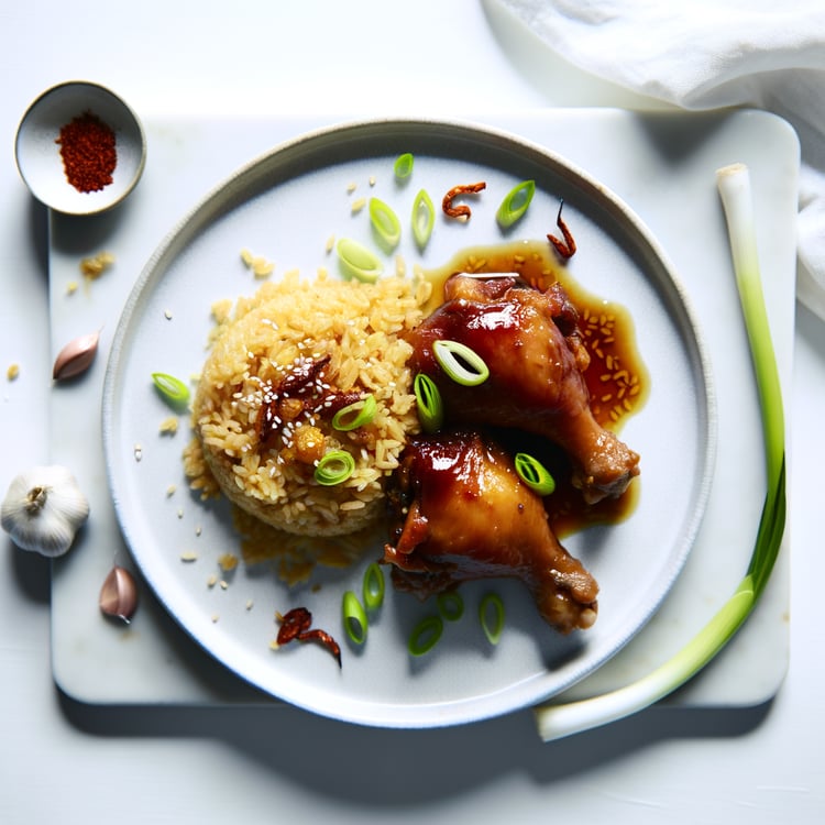 Honey-Soy Braised Chicken Thighs with Ginger-Scallion Rice (One-Pot, 40-Minute)