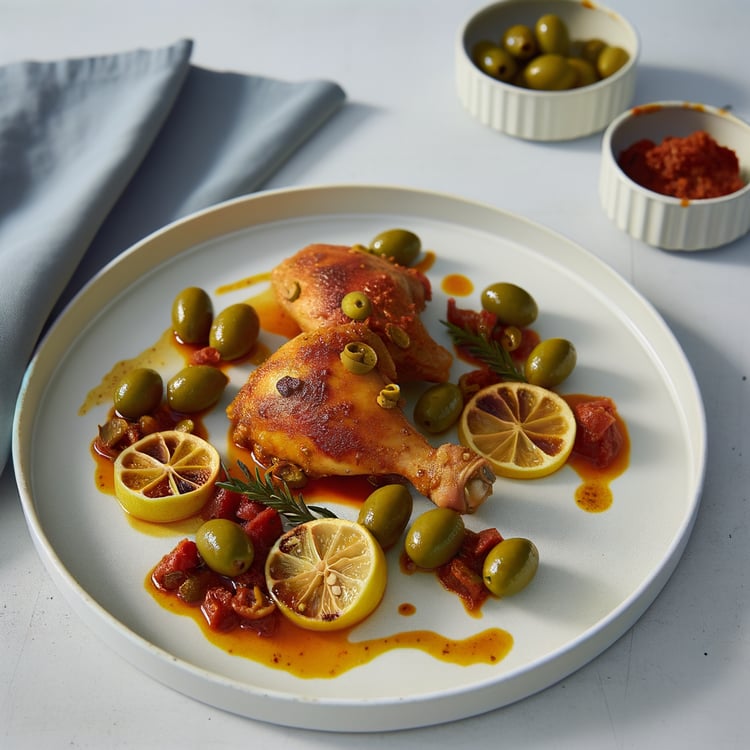Moroccan-Spiced Chicken Thighs with Preserved Lemon and Olives (One-Pan, 45-Minute)