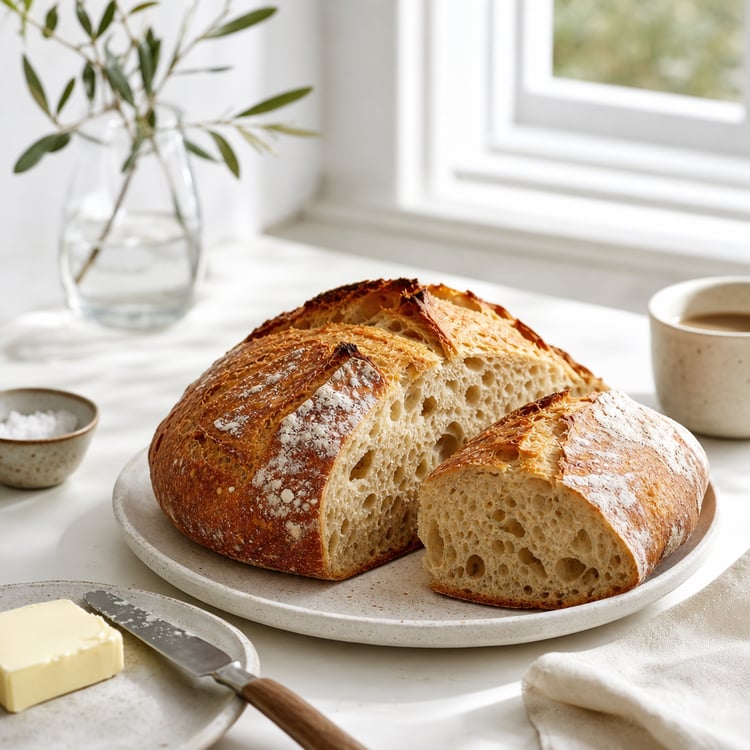 No-Knead Artisan Bread (Overnight Ferment)