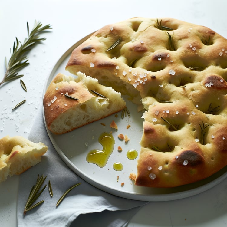 No-Knead Rosemary Sea Salt Focaccia (Overnight, 18-Hour)