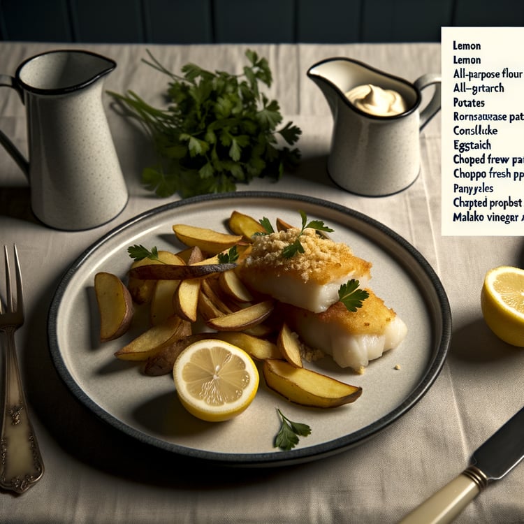 Oven-Baked Fish and Chips with Malt Vinegar Aioli (35-Minute)