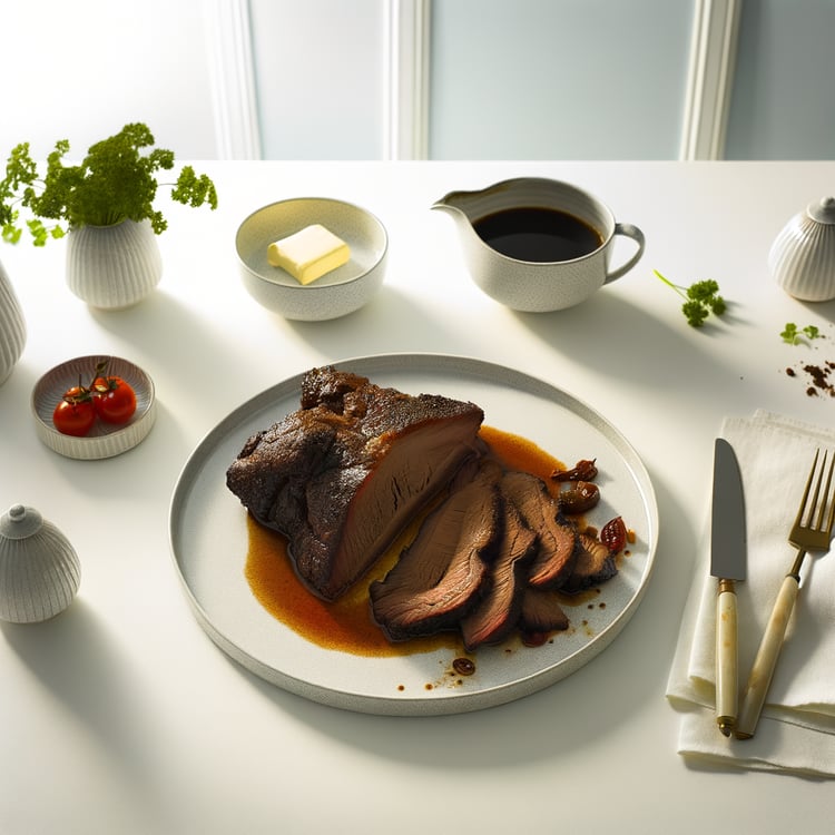 Oven-Braised Beef Brisket with Coffee-Chipotle Rub (3.5-Hour Roast)