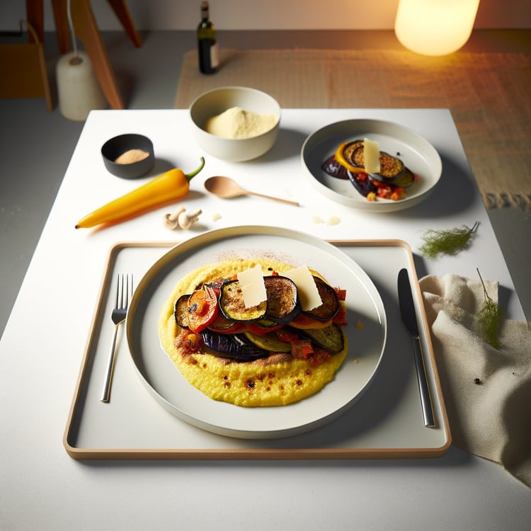 Oven-Roasted Ratatouille with Parmesan Polenta (45-Minute Vegetable Dinner)