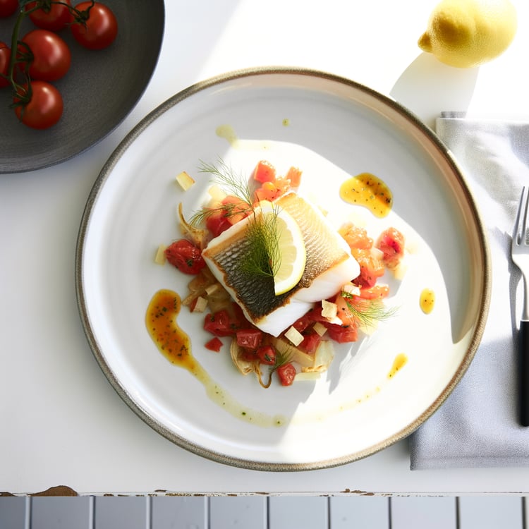 Pan-Seared Cod with Tomato-Fennel Relish