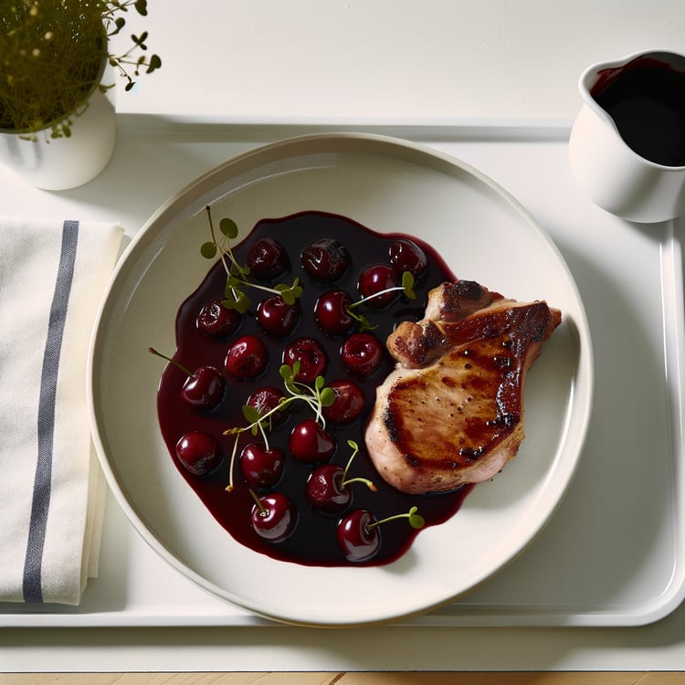 Pan-Seared Pork Chops with Cherry-Balsamic Pan Sauce (25-Minute)