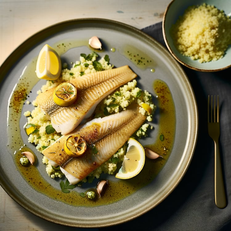 Pan-Seared Tilapia with Lemon-Garlic Butter and Herbed Couscous (25-Minute Weeknight)