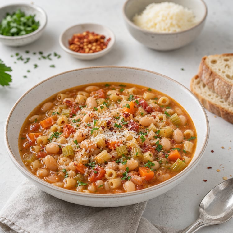 Pasta e Fagioli (Stovetop Bean and Pasta Soup)