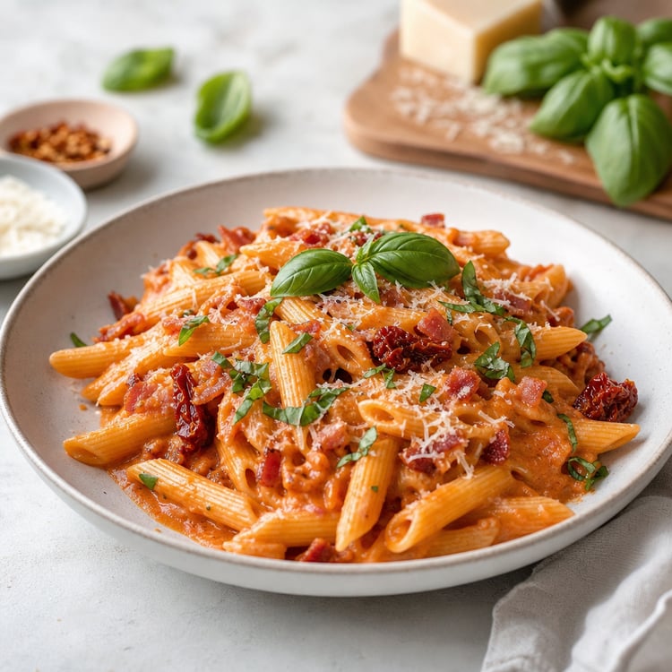 Penne alla Vodka with Pancetta and Sun-Dried Tomatoes (30-Minute)