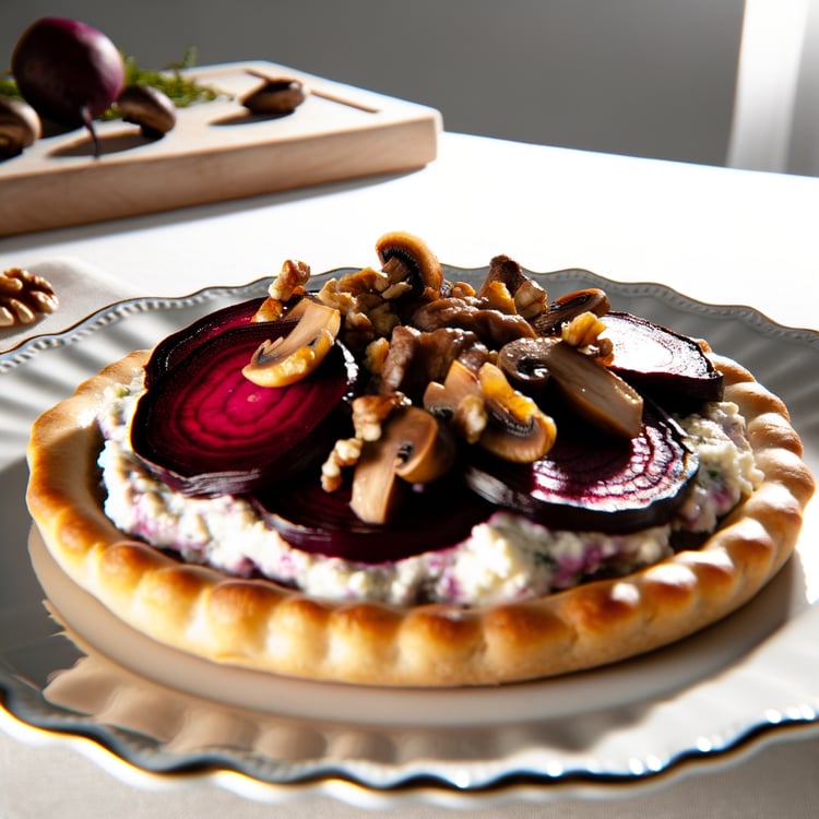 Roasted Beet and Mushroom Tart with Honey-Thyme Ricotta (45-Minute Vegetarian)