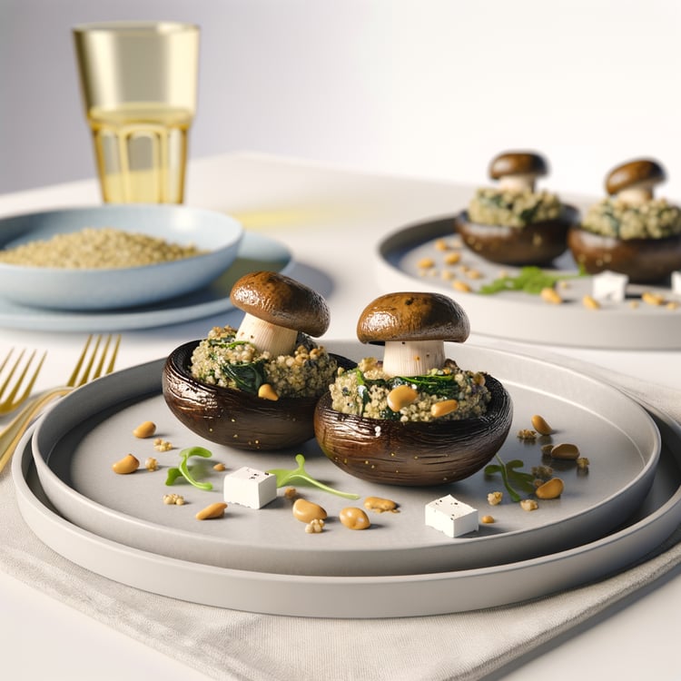 Roasted Portobello Mushrooms Stuffed with Herbed Quinoa and Feta (35-Minute Vegetarian)