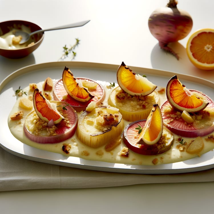 Roasted Turnip and Citrus Gratin with Gruyère & Hazelnut Crunch (60-Minute Bake)