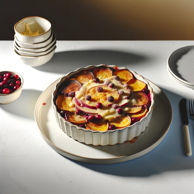 Rutabaga and Cranberry Gratin