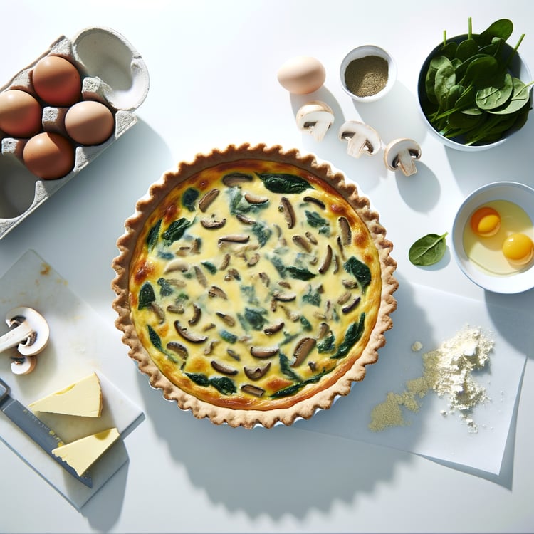 Savory Mushroom and Spinach Quiche