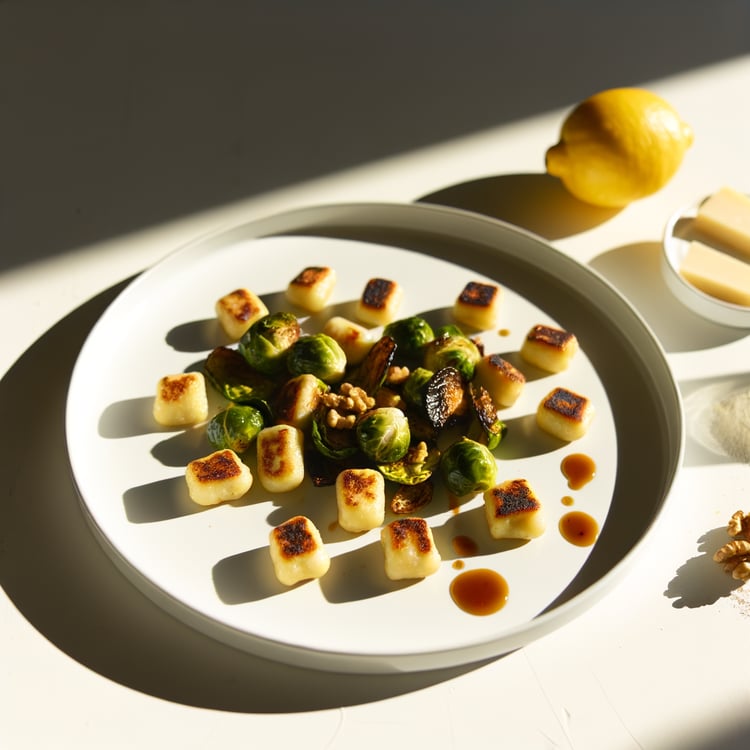 Sheet-Pan Crispy Gnocchi with Brussels Sprouts and Maple-Balsamic Glaze (35-Minute)