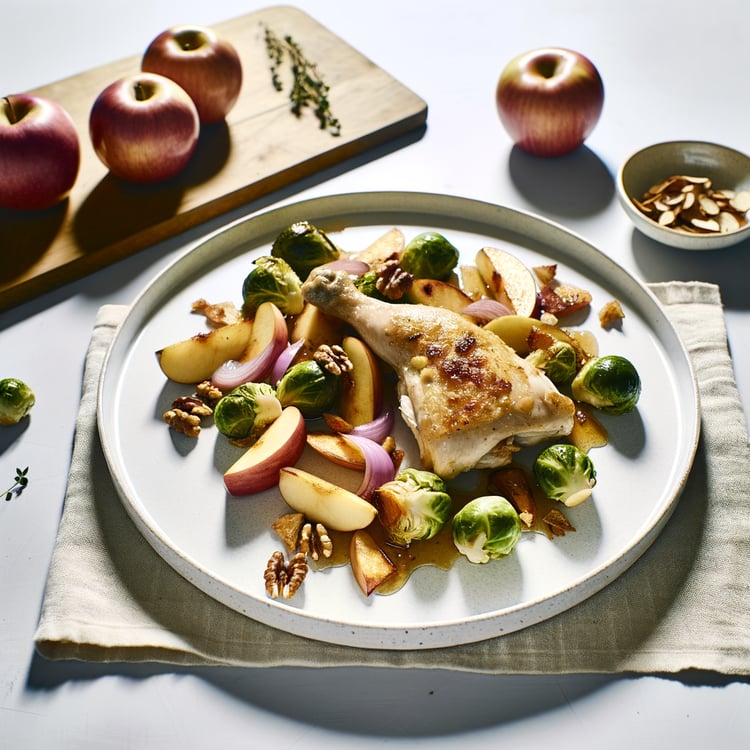 Sheet-Pan Harvest Chicken with Apples and Brussels Sprouts