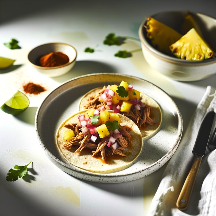 Slow Cooker Pulled Pork Tacos with Pineapple Salsa