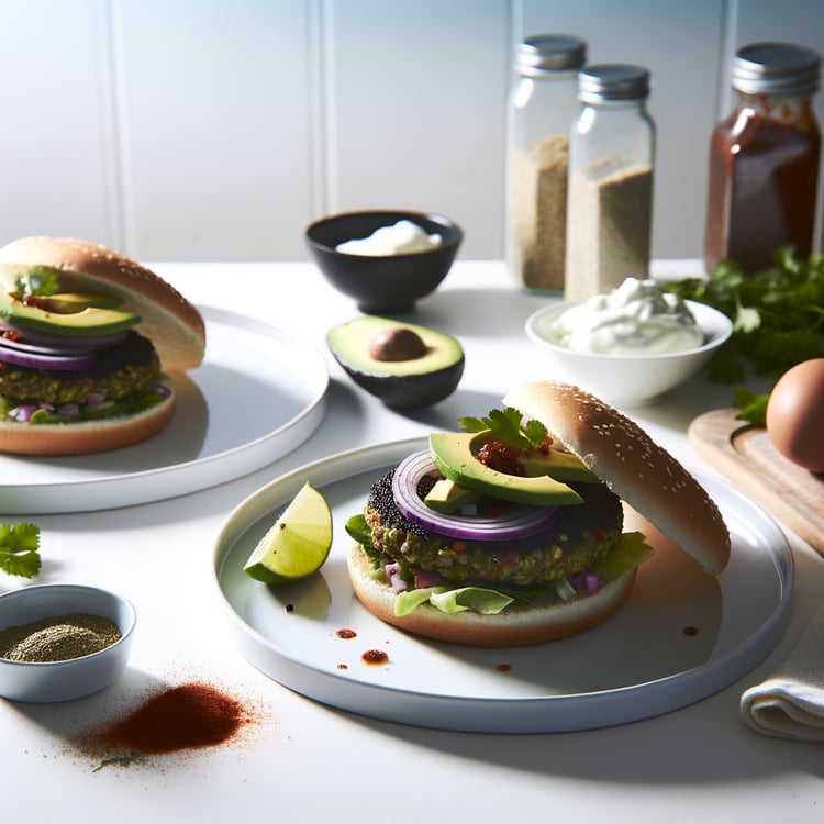 Smoky Chipotle Black Bean Burgers with Avocado-Lime Slaw
