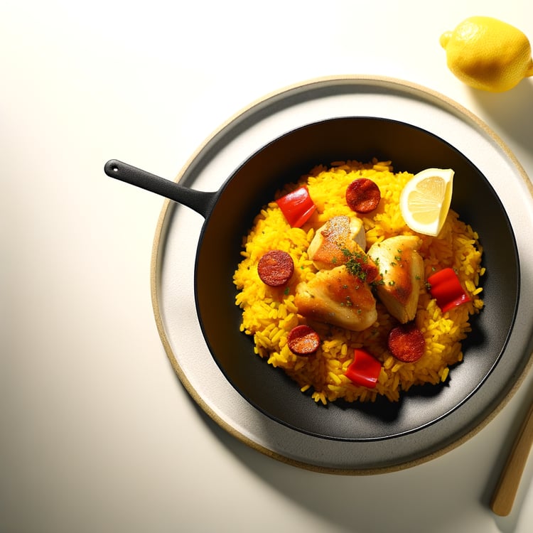Spanish Chicken and Chorizo Skillet with Saffron Rice (One-Pan, 45-Minute)