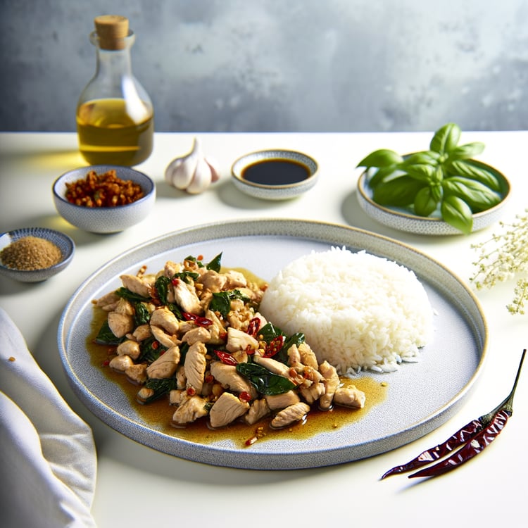 Thai Basil Chicken with Jasmine Rice