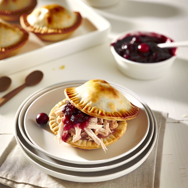 Thanksgiving Leftover Turkey, Cranberry & Brie Hand Pies