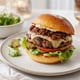 Beef Burgers with Caramelized Onion Jam and Smoked Gouda