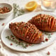 Hasselback Sweet Potatoes with Maple-Dijon Glaze